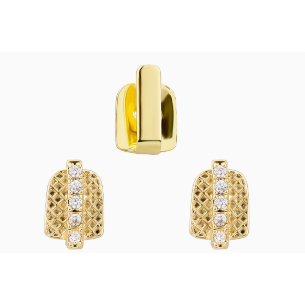 Men Accessories Silver - Grillz dentaire plaqué or et argent,