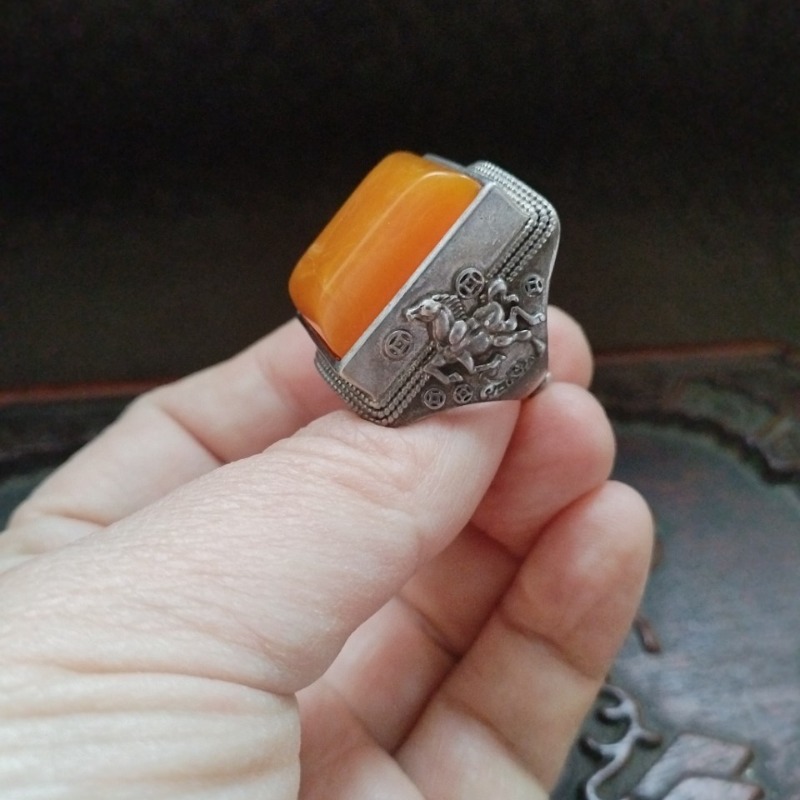Men Accessories Ethnic - Bague Rétro Motif Cheval et Pièce