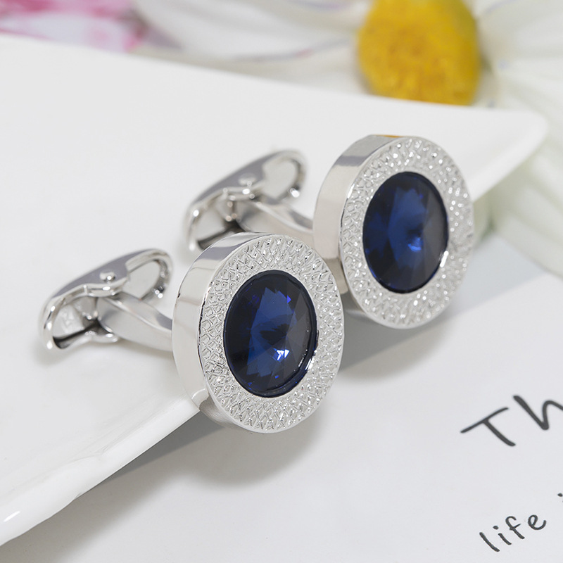 Men'S Accessories Jewelry Brands - Boutons de manchette en diamant bleu