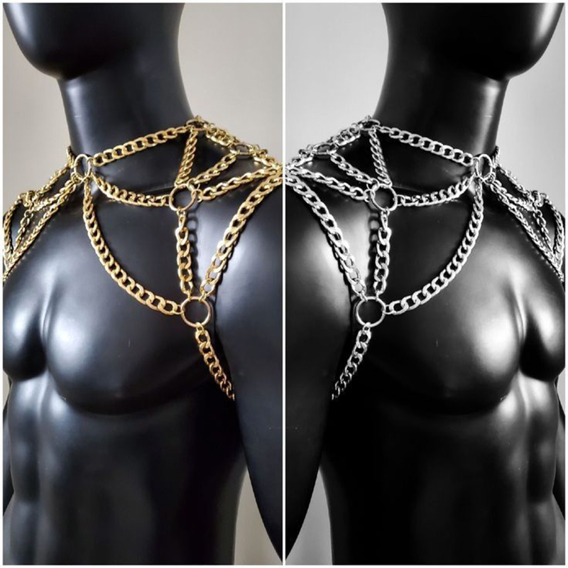 Punk hommes épaule corps chaîn - Men Accessories Silver avis et prix