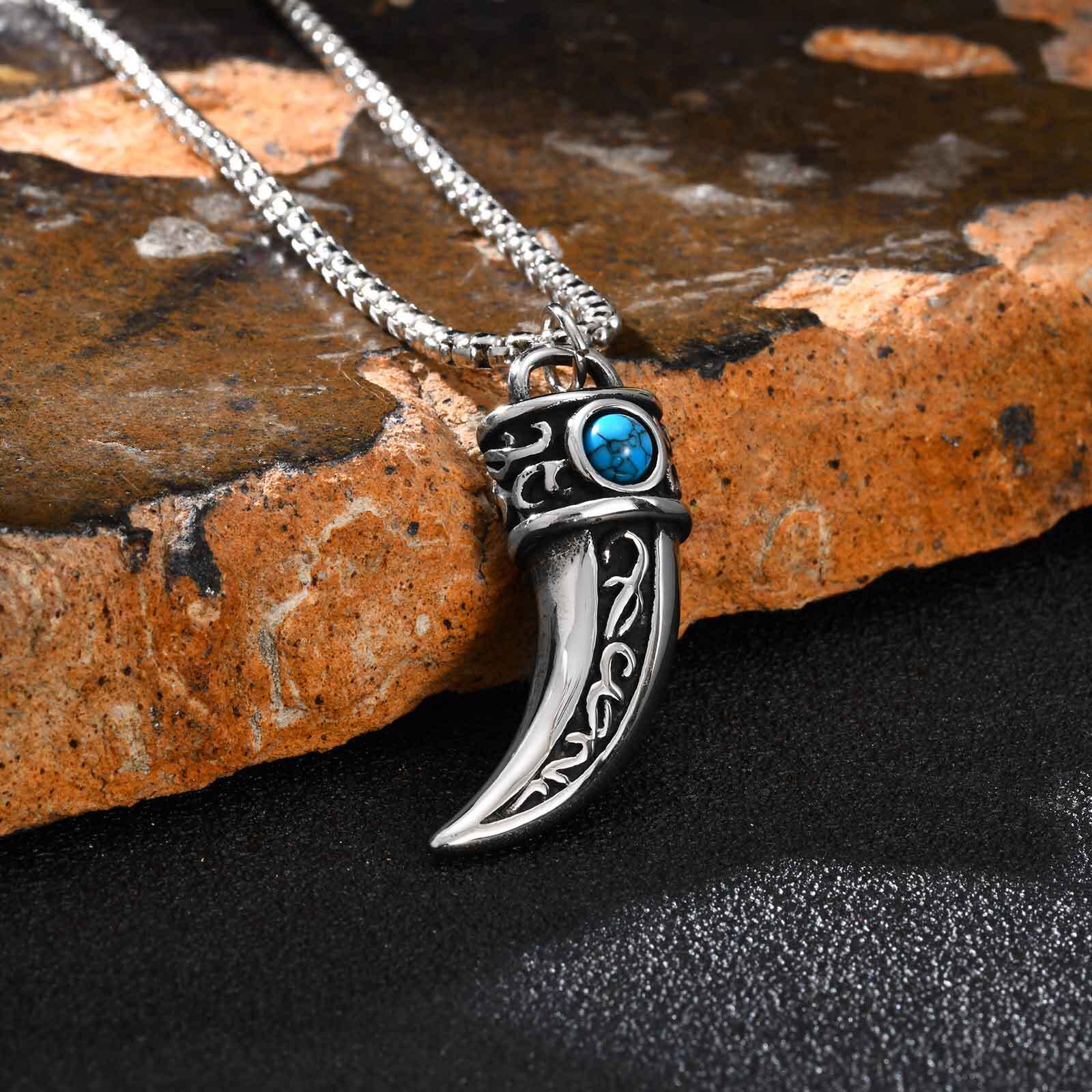 Collier à breloques en corne V - Men Accessories Ethnic avis et prix