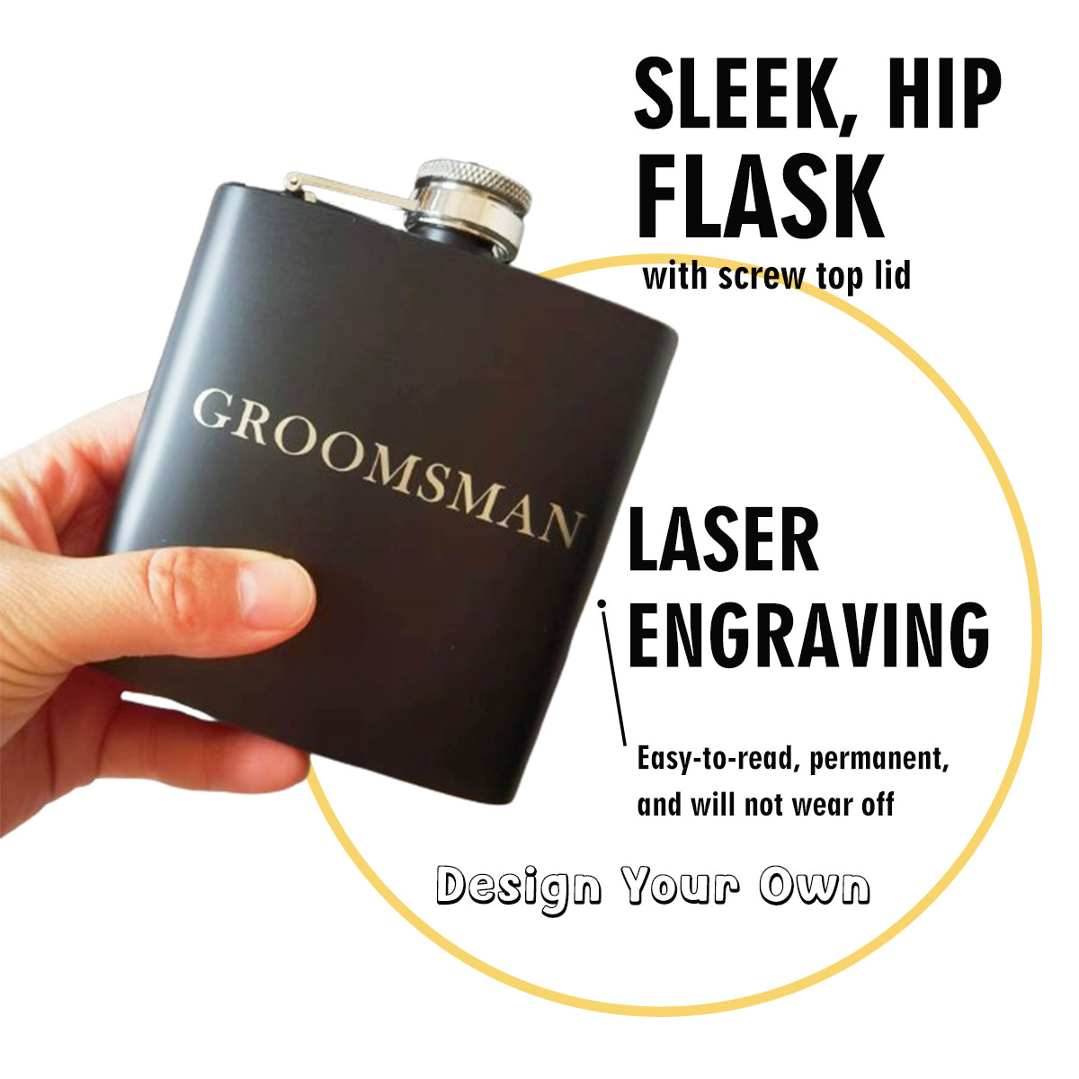 Flacon gravé personnalisé pour - Flask Stainless Steel avis et prix