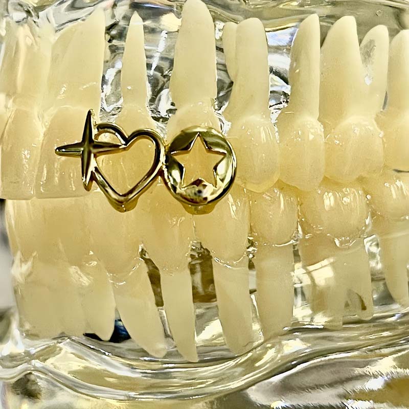 Punk Hip Hop creux coeur dents - Men Accessories Silver avis et prix